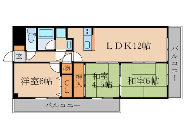 エルシティ伏見桃山　503号の物件間取画像